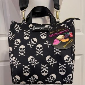 Betsey Johnson Skull Zip-Top Insulated Cooler Lunch Tote NWT